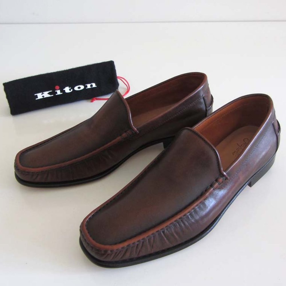 new KITON hand-crafted museum calf loafers 9 / 10 US